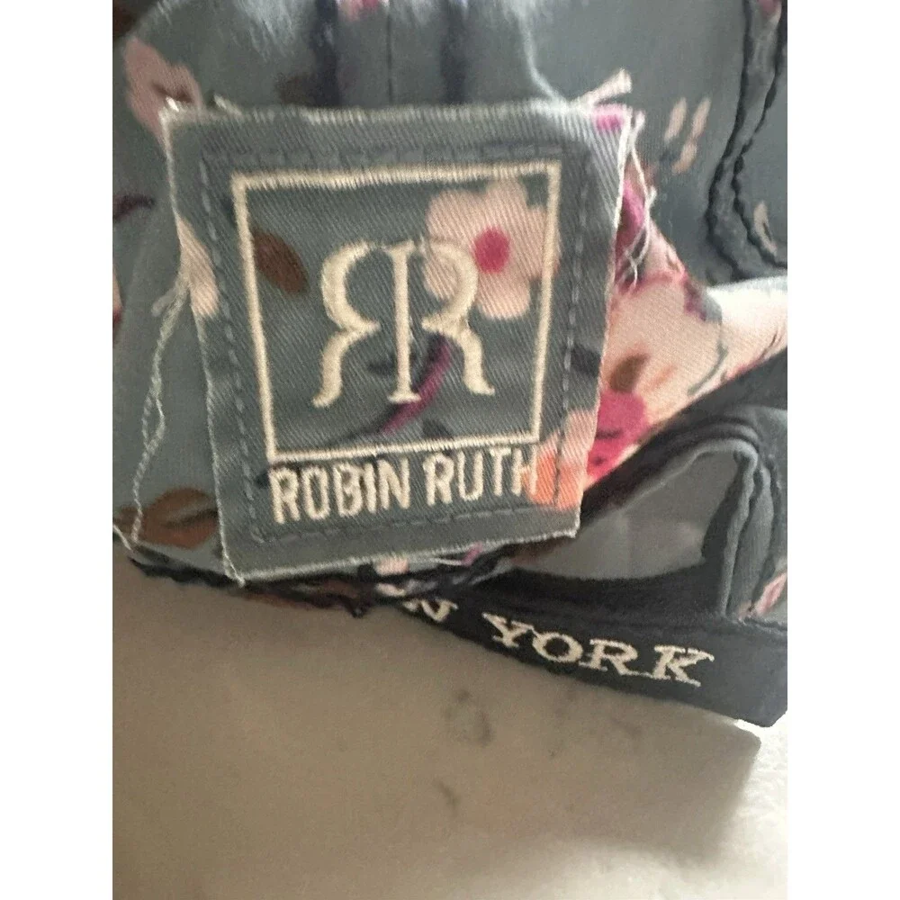 Robin Ruth‎ Floral Blue New York Baseball Hat Cap - Pattern Trim Bill Fashion